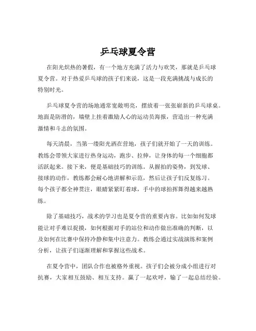 乒乓球夏令营