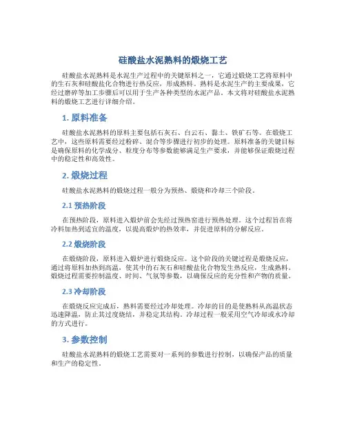 硅酸盐水泥熟料的煅烧工艺