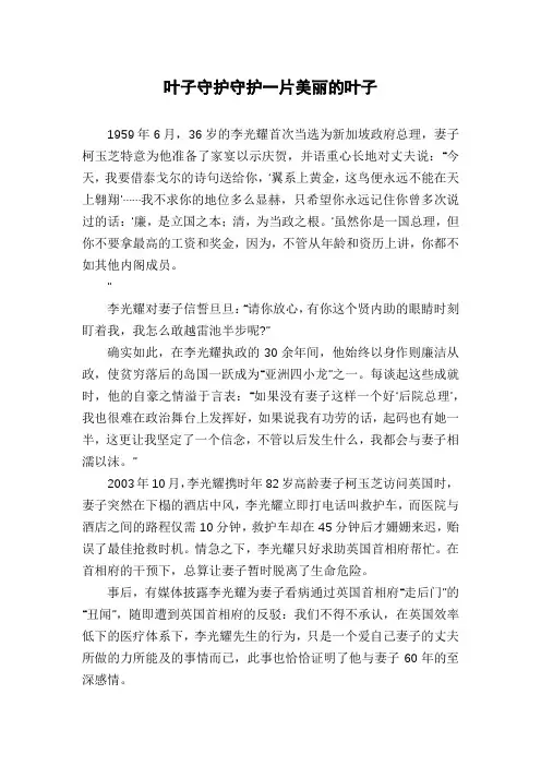 叶子守护守护一片美丽的叶子