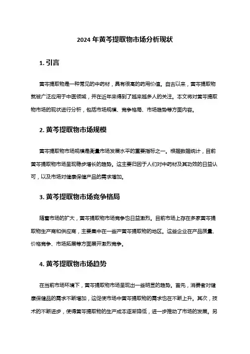 2024年黄芩提取物市场分析现状