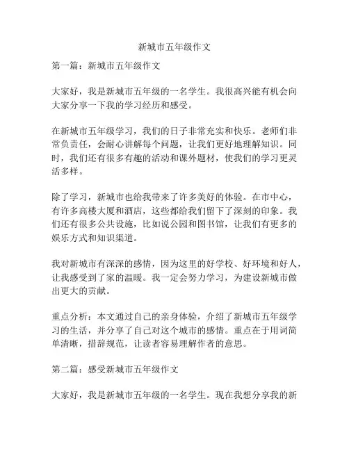 新城市五年级作文