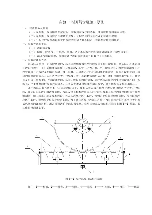 齿轮范成实验（齿轮轮廓曲线的绘制）