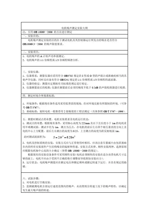 噪声测定实验大纲