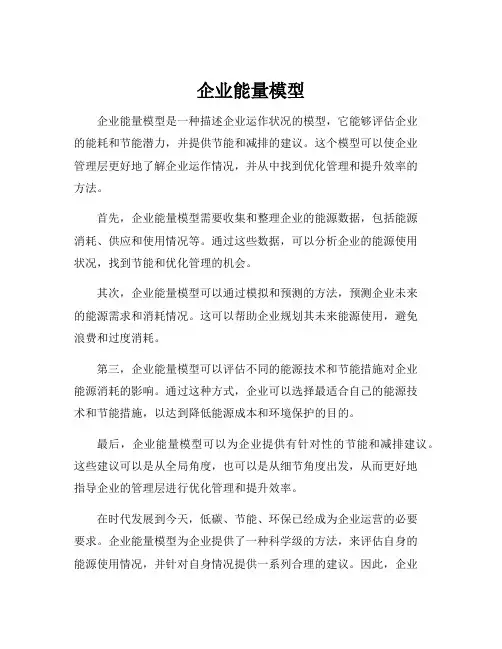 企业能量模型