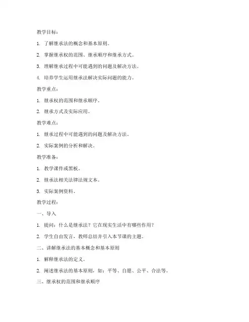 大学继承法教案