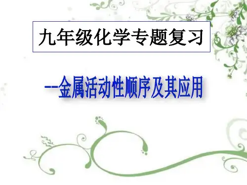 中考化学专题复习：金属活动性顺序及其应用