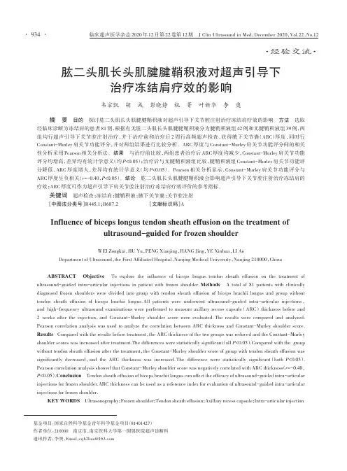 肱二头肌长头肌腱腱鞘积液对超声引导下治疗冻结肩疗效的影响