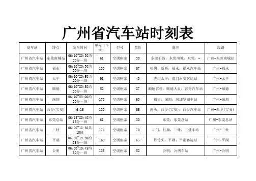 广州省汽车站时刻表.xls