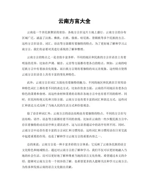 云南方言大全