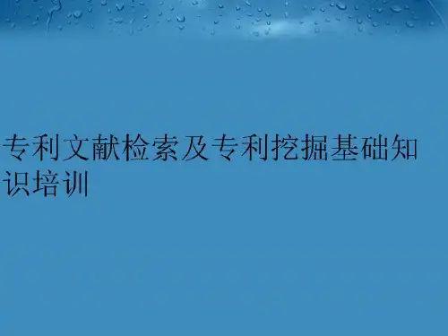 【精品】专利文献检索及专利挖掘基础知识培训汇编