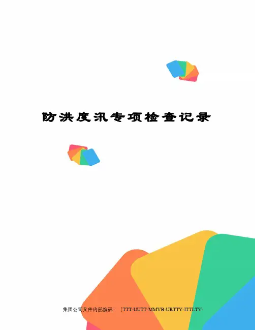 防洪度汛专项检查记录
