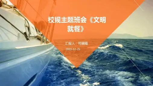校规主题班会《文明就餐》