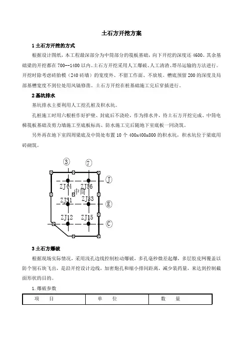 土石方开挖方案
