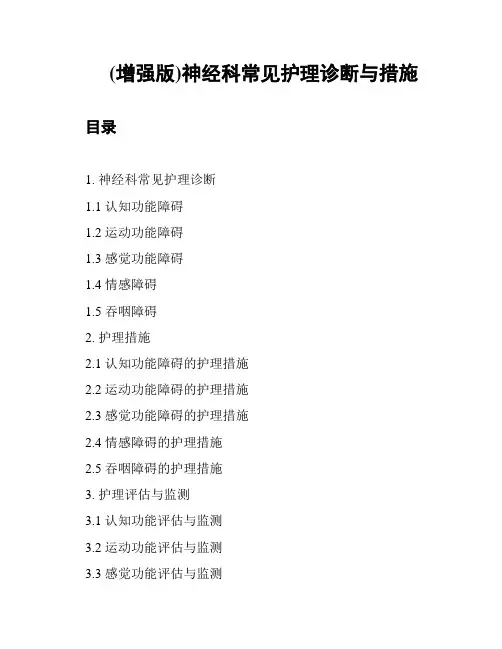 (增强版)神经科常见护理诊断与措施