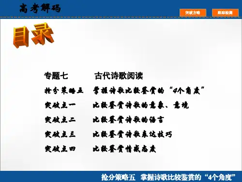 高中语文阅读题  抢分策略  掌握诗歌比较鉴赏的“4个角度”