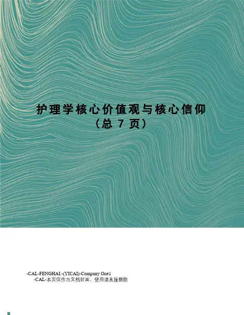 护理学核心价值观与核心信仰