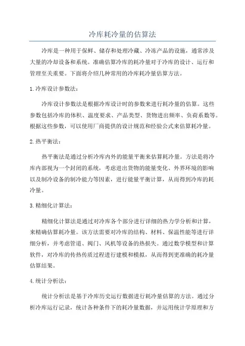 冷库耗冷量的估算法