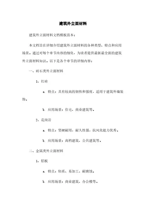 建筑外立面材料