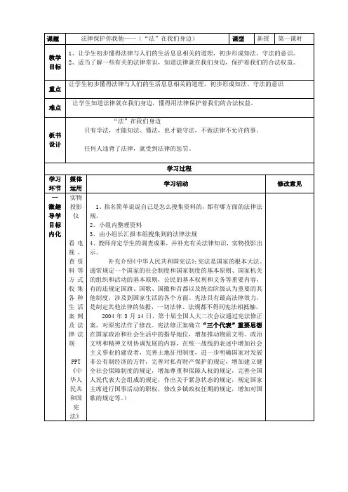 6  法律保护你我他(第一课时)