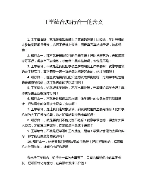工学结合,知行合一的含义