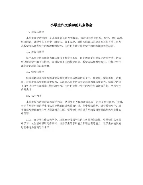 小学生作文教学的几点体会