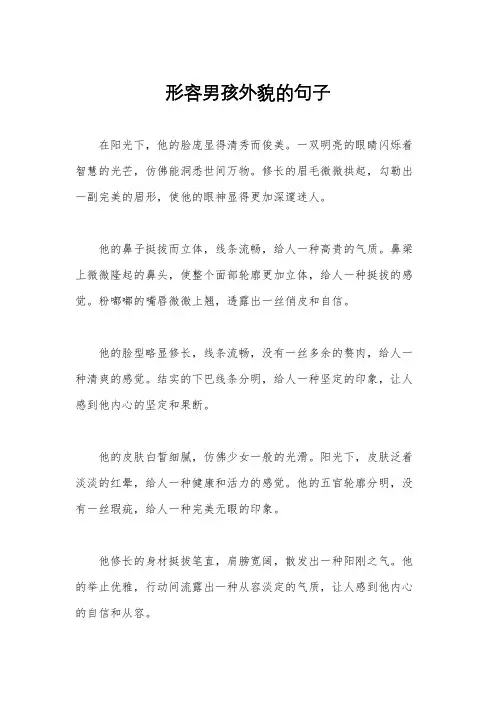 形容男孩外貌的句子