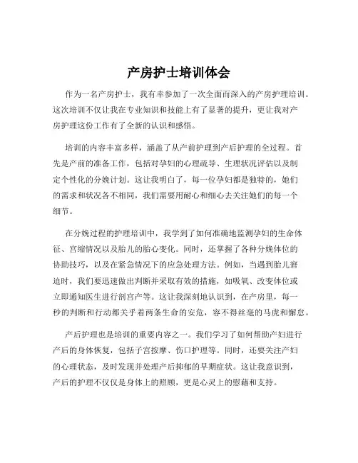 产房护士培训体会