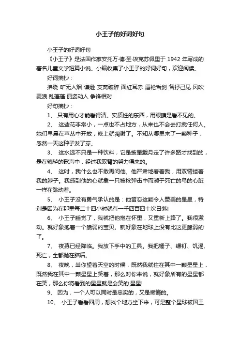 小王子的好词好句