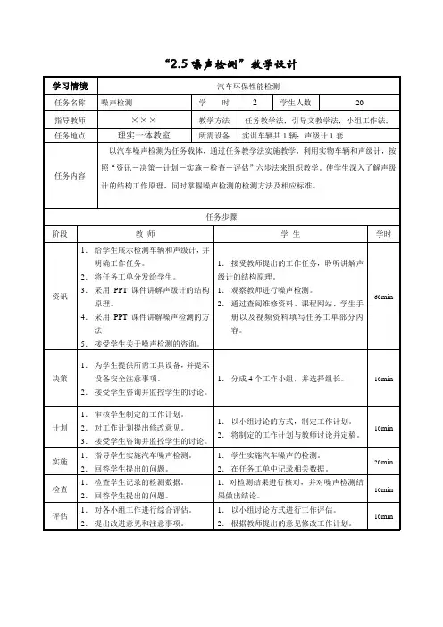 汽车性能检测与故障诊断(旧) 13 噪声检测