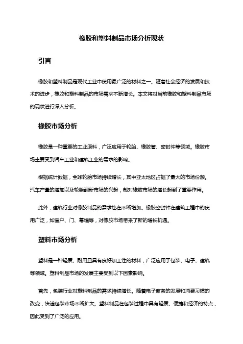 2024年橡胶和塑料制品市场分析现状