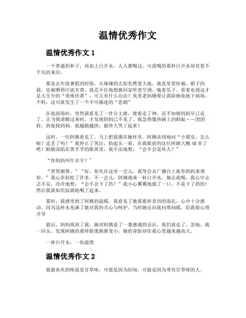 温情优秀作文