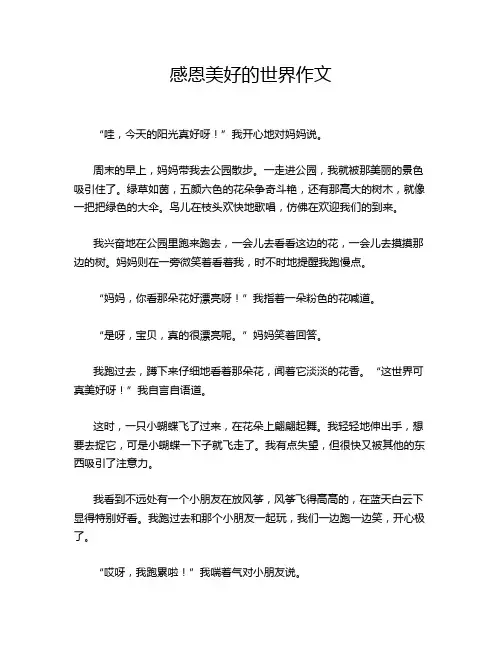 感恩美好的世界作文