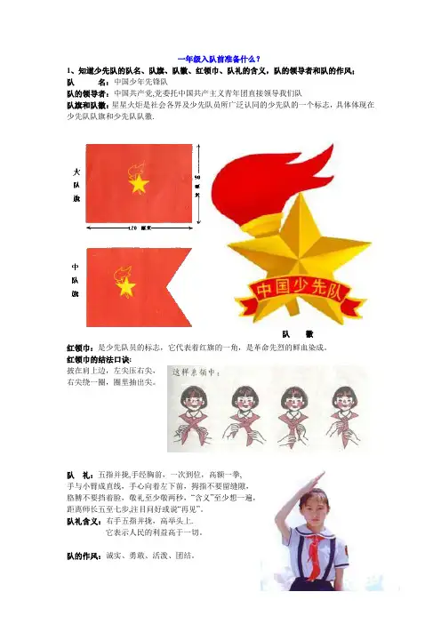 一年级入队须知