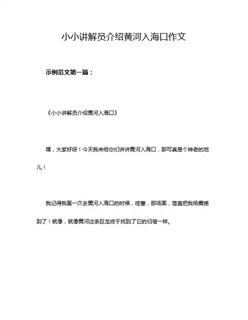 小小讲解员介绍黄河入海口作文