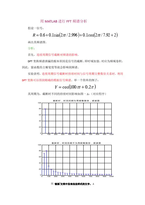 用MATLAB进行FFT频谱分析