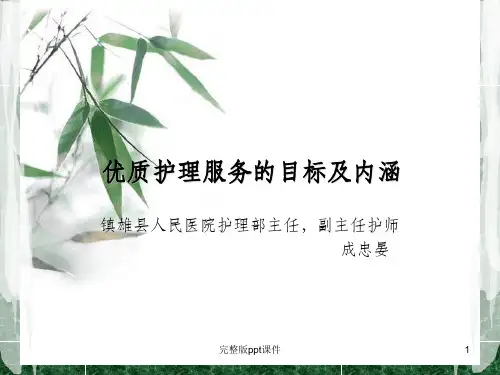 优质护理的目标及内涵ppt课件
