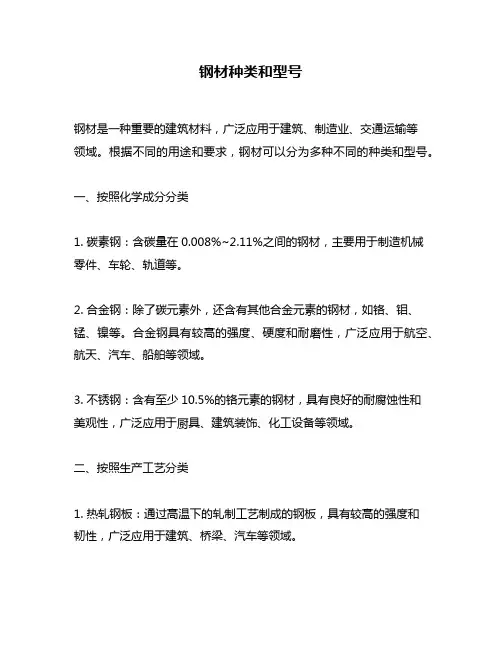 钢材种类和型号