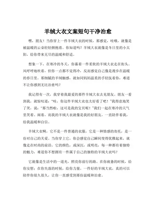 羊绒大衣文案短句干净治愈