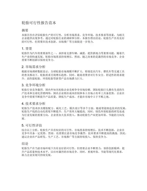 轮胎可行性报告范本
