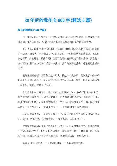 20年后的我作文600字(精选5篇)