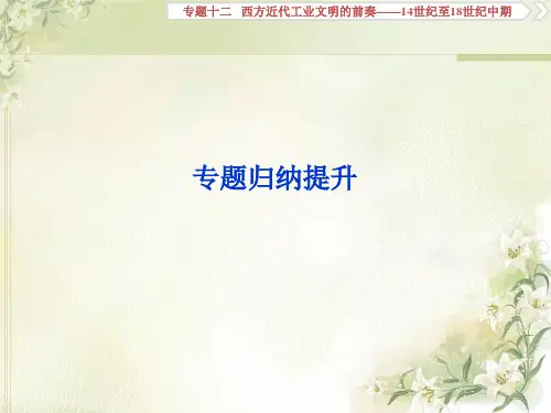 2020届高考历史(通史版)一轮复习专题十二西方近代工业文明的前奏——14世纪至18世纪中期归纳
