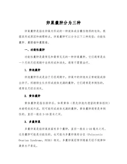 卵巢囊肿分为三种[1]