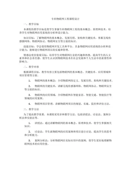专科物联网工程课程设计