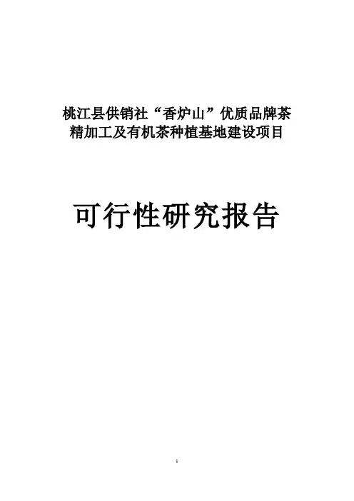 湖南某茶厂茶叶项目可行性研究报告
