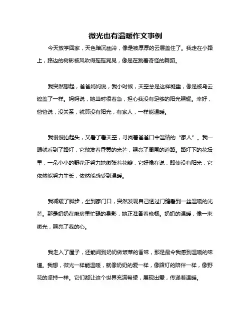 微光也有温暖作文事例