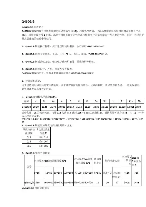 舞钢Q460GJB高建钢材质分析及应用范围