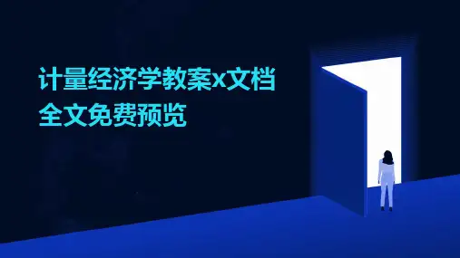 计量经济学教案x文档全文免费预览