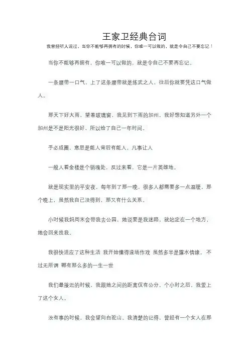 王家卫电影经典台词