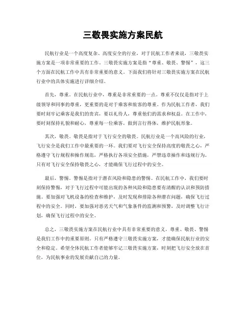 三敬畏实施方案民航
