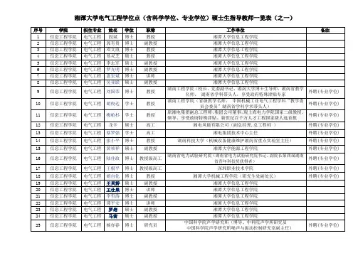 电气工程导师情况